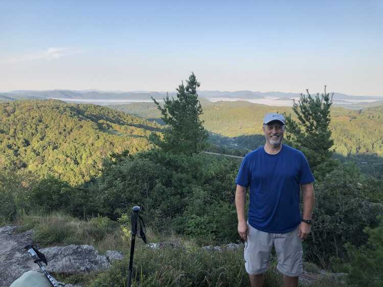 View from slide of Bluff Mt with. BRP in background