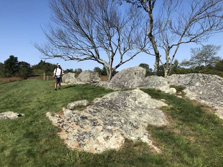 Interesting rock formation near Doughton Park Visitor Center