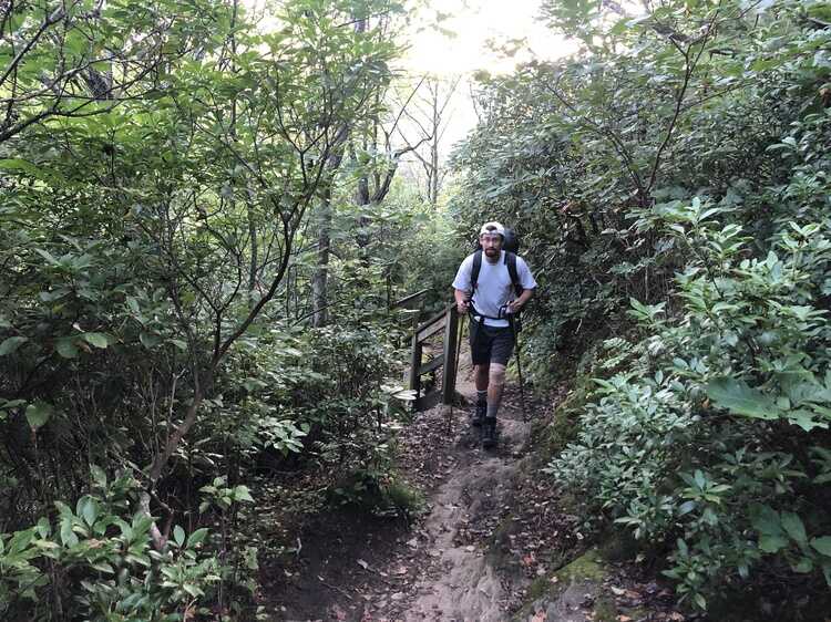 Climbing up Bluff Mt