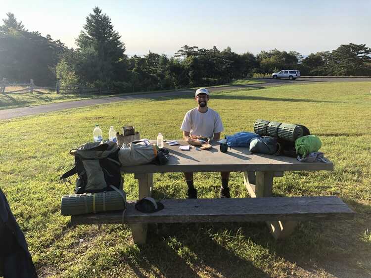 Breakfast at Doughton Park picnic area